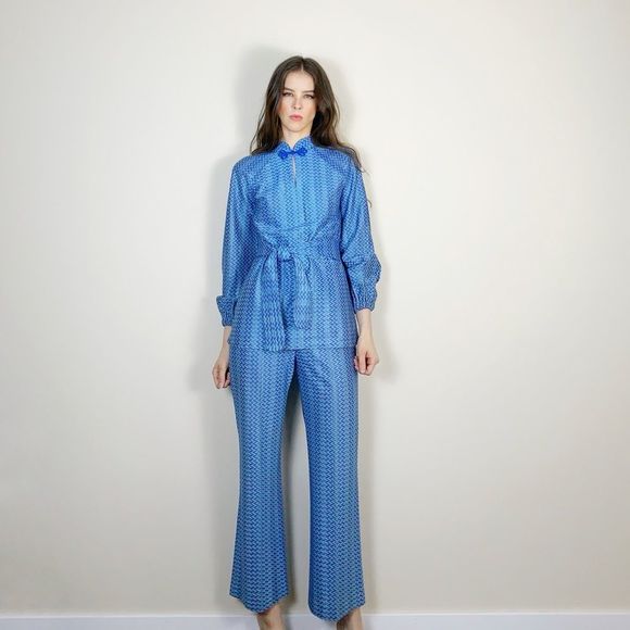 Vintage 70s high rise pantsuit set. - Picture 1 of 9